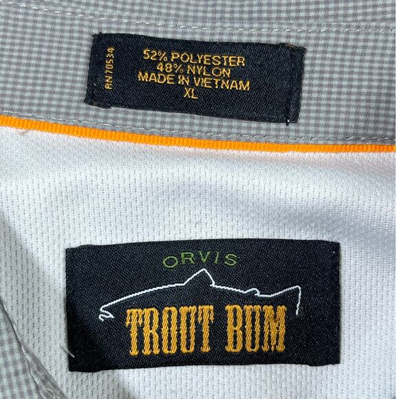Orvis Trout Bum Men’s XL Gray Long Sleeve Button Front Vented Fishing Shirt - Picture 3 of 8